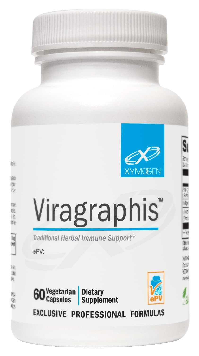 Viagraphis de XYMOGEN: botella mostrando soporte inmune rápido para respiración