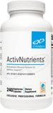 XYMOGEN ActivNutrients: botella vertiendo, soporte para bienestar diario y nutrición equilibrada.