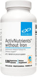 XYMOGEN ActivNutrients sin hierro en bote, apoyo a energía estable durante el día.