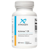 XYMOGEN ALAmax CR, botella con tabletas de 600 mg, apoyo antioxidante para uso diario.