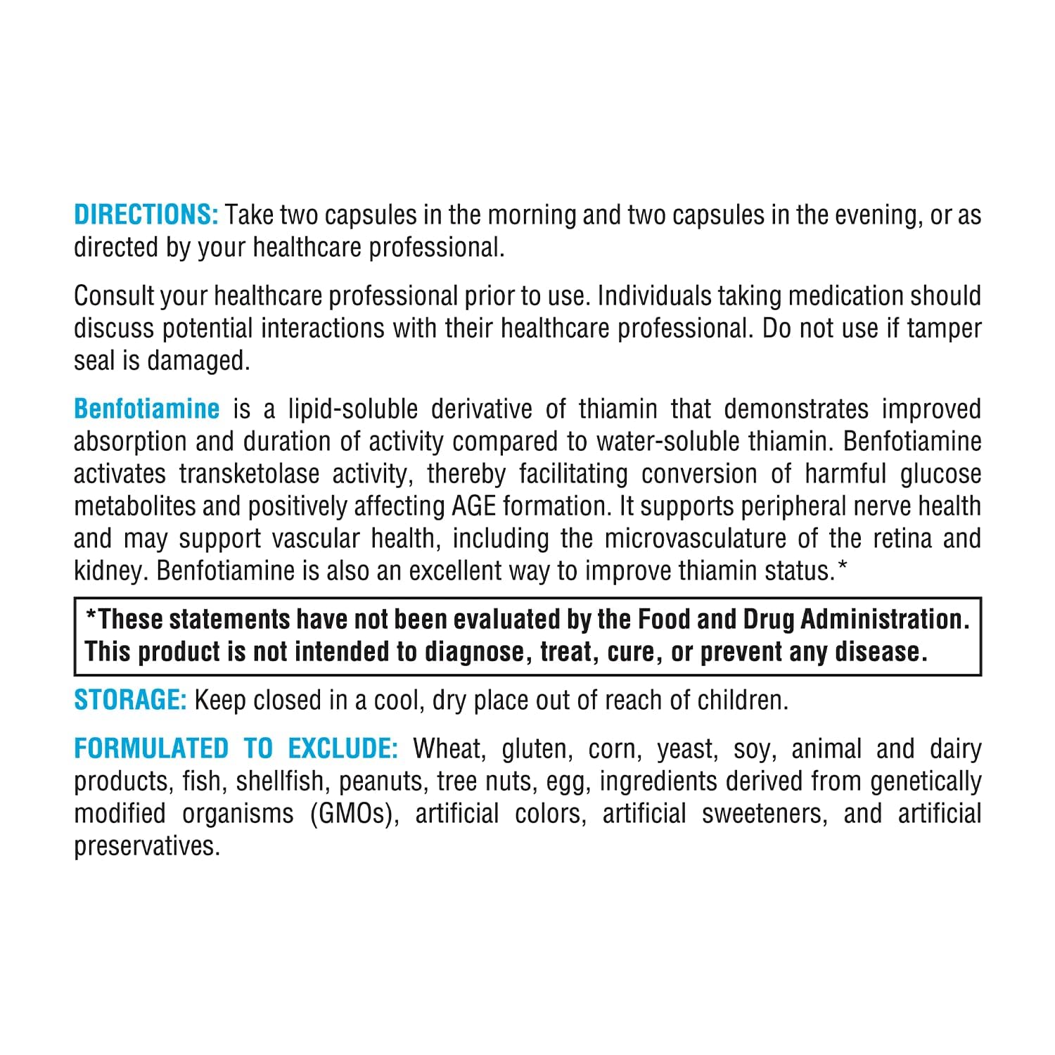 Etiqueta de XYMOGEN Benfotiamina destacando dosis de 300 mg por cápsula
