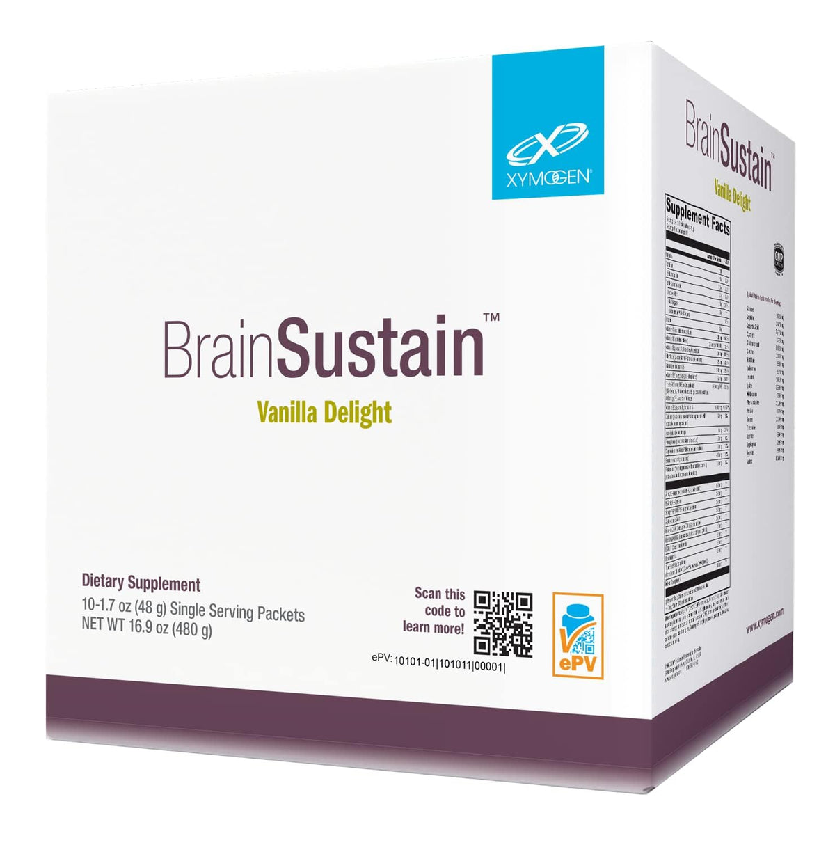 XYMOGEN BrainSustain: proteína de guisante y arroz para apoyo diario del cerebro.