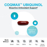 Etiqueta patentada de XYMOGEN CoQmax detalla la estabilidad lipídica.