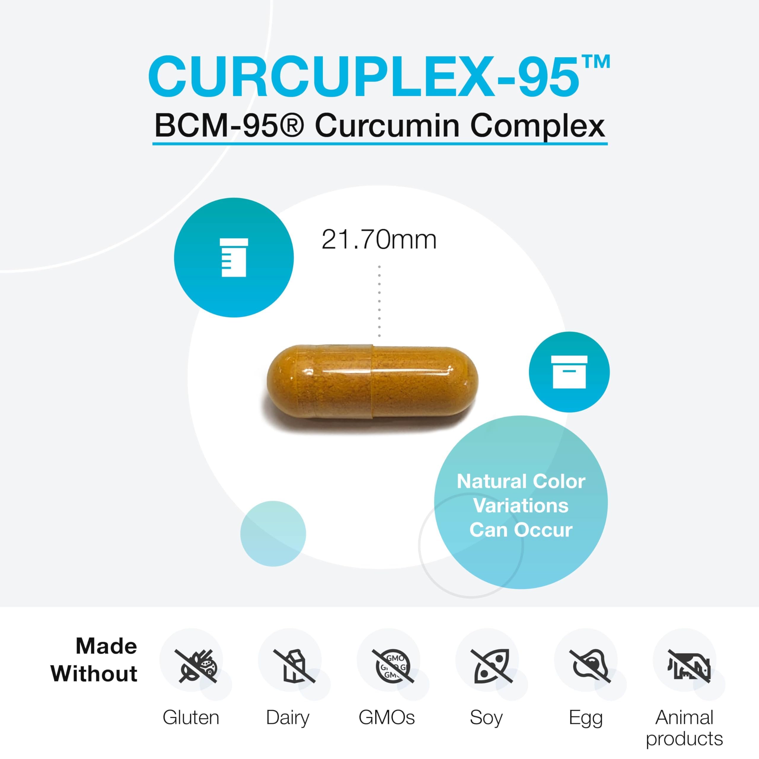 XYMOGEN CurcuPlex-95, cápsulas dentro del frasco para consumo diario.