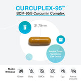 XYMOGEN CurcuPlex-95, cápsulas dentro del frasco para consumo diario.