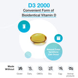 XYMOGEN D3 2000, cápsula blanda que favorece absorción biodisponible.