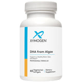 XYMOGEN DHA de algas: cápsulas blandas, fuente vegana de omega-3 para apoyo cerebral y visión.
