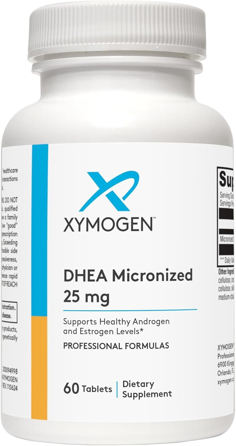 Etiqueta del producto XYMOGEN DHEA con información clara