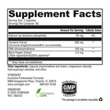 XYMOGEN Dimension 3: etiqueta frontal destacando DIM y curcumina para balance hormonal.