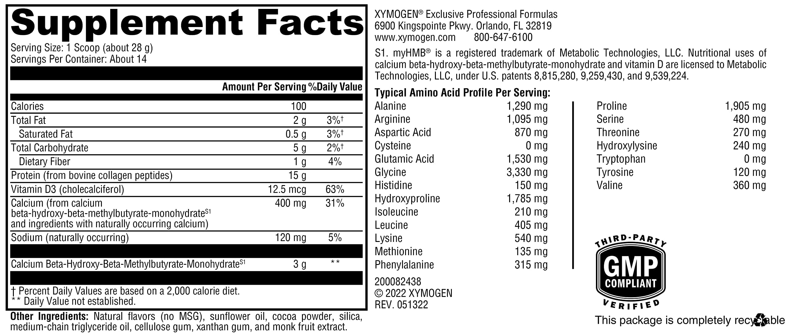 XYMOGEN FIT Colágeno Lean Food, presentación de producto, fácil de medir por porción.