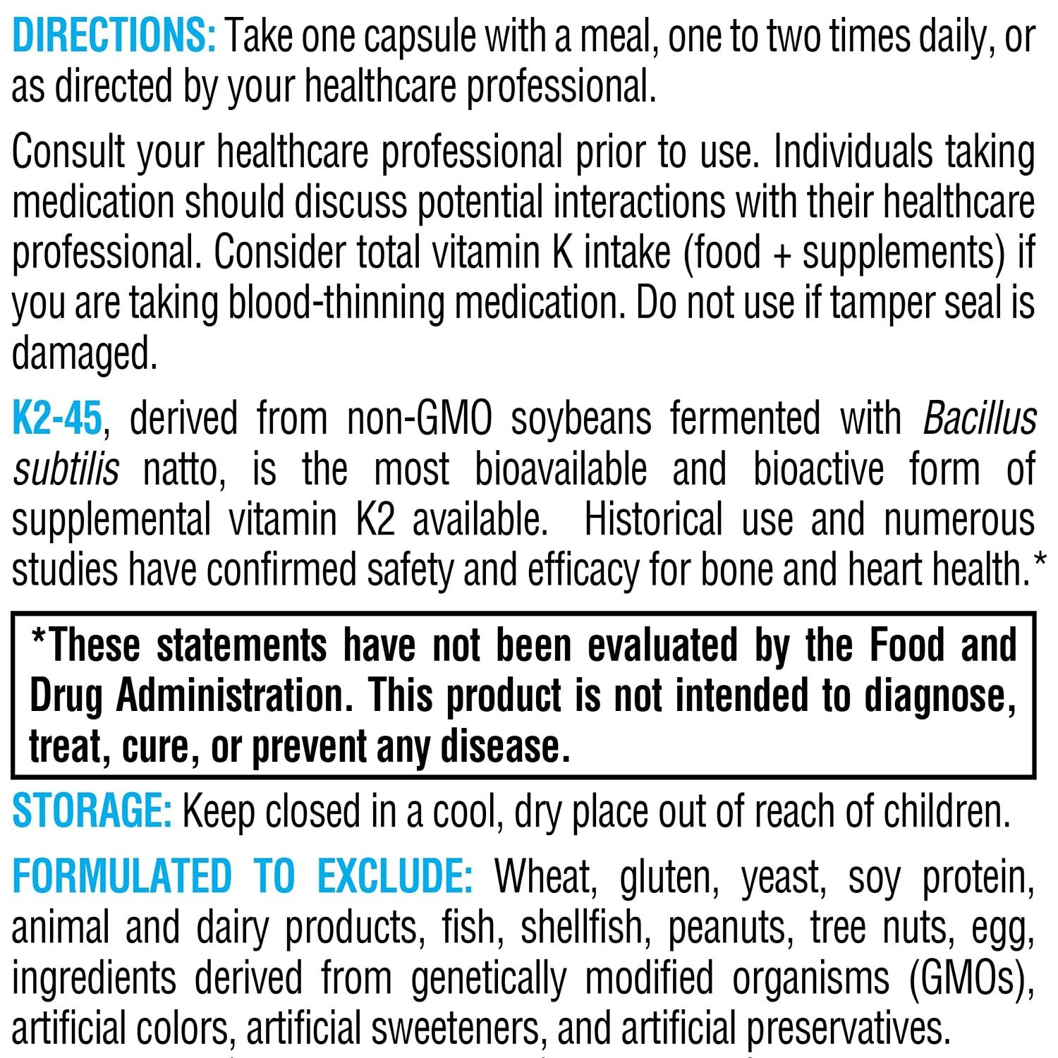 XYMOGEN K2-45 etiqueta: información clara de ingredientes y origen