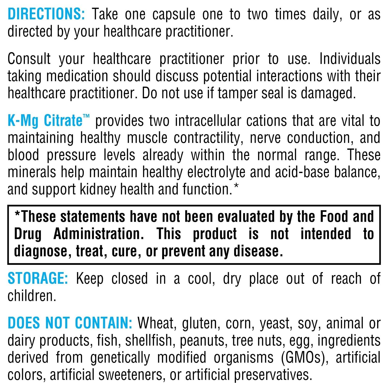 XYMOGEN K-Mg Citrate: etiqueta frontal destacando la composición y beneficios potentes.
