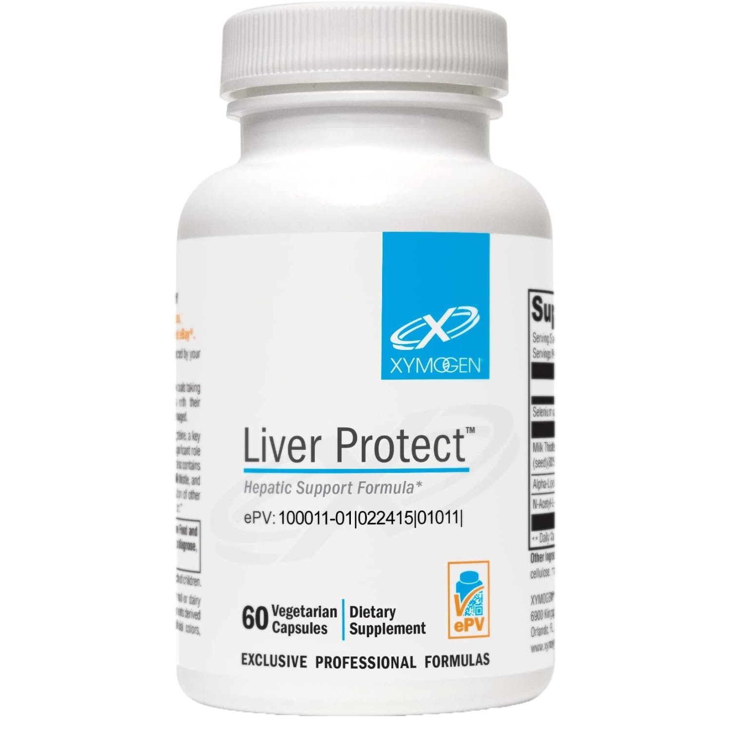 XYMOGEN Liver Protect, botella frontal para apoyo hepático diario