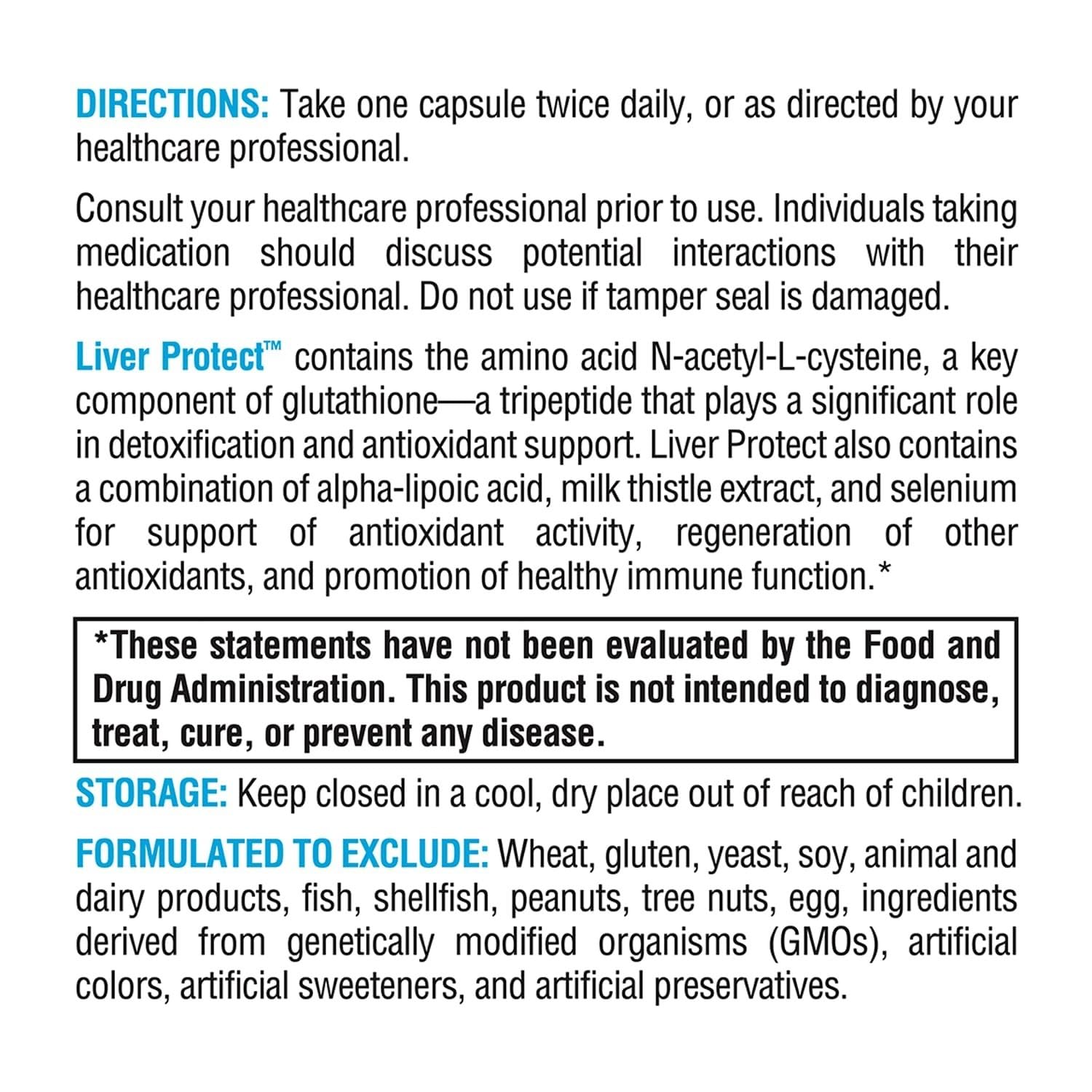 XYMOGEN Liver Protect, etiqueta clara con información clave de ingredientes