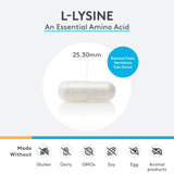 XYMOGEN L-Lisina 1000 mg: etiqueta nutricional legible para revisar ingredientes.