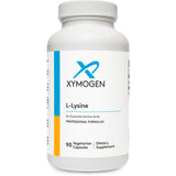 XYMOGEN L-Lisina 1000 mg: presentación de botella y etiqueta clara para uso diario.
