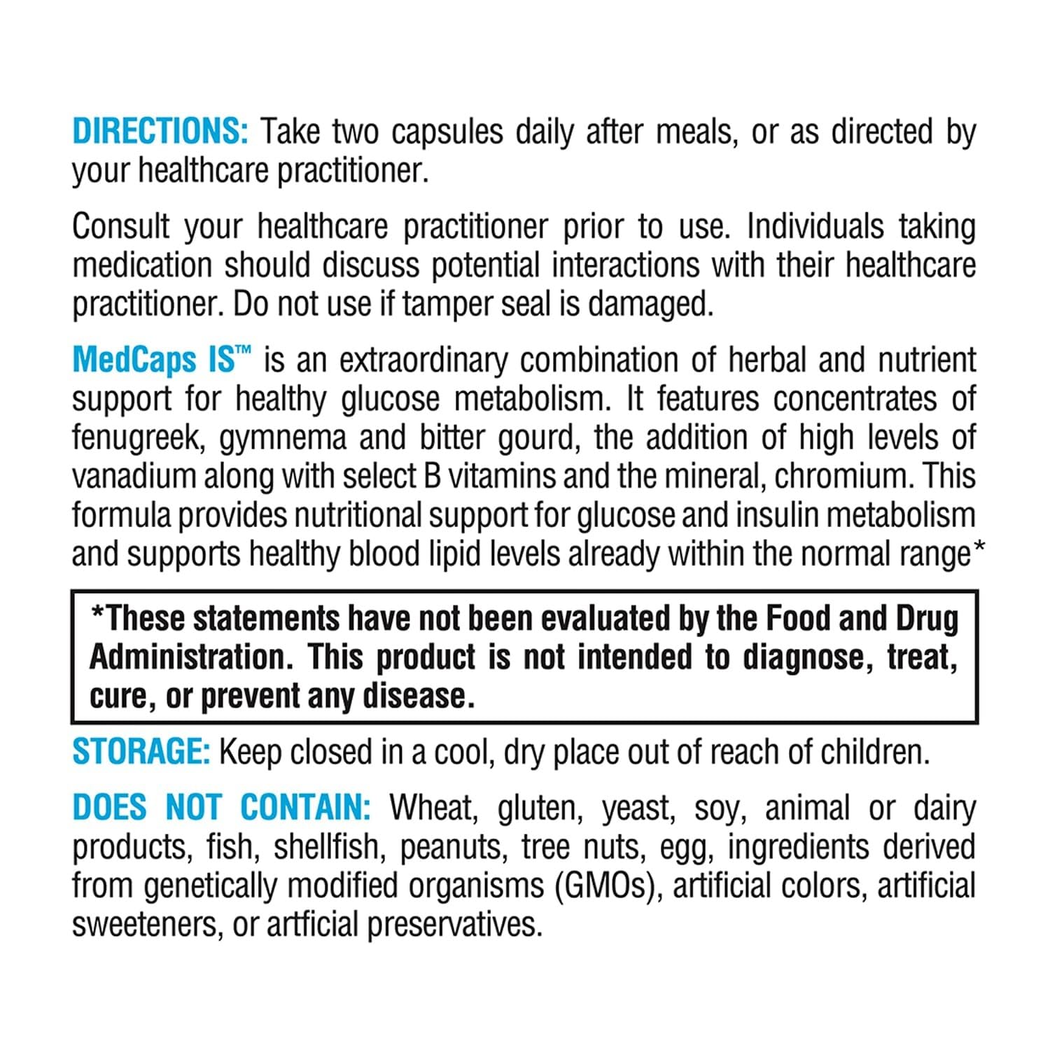 Ingredientes clave como fenogreco y gymnema en XYMOGEN MedCaps IS.
