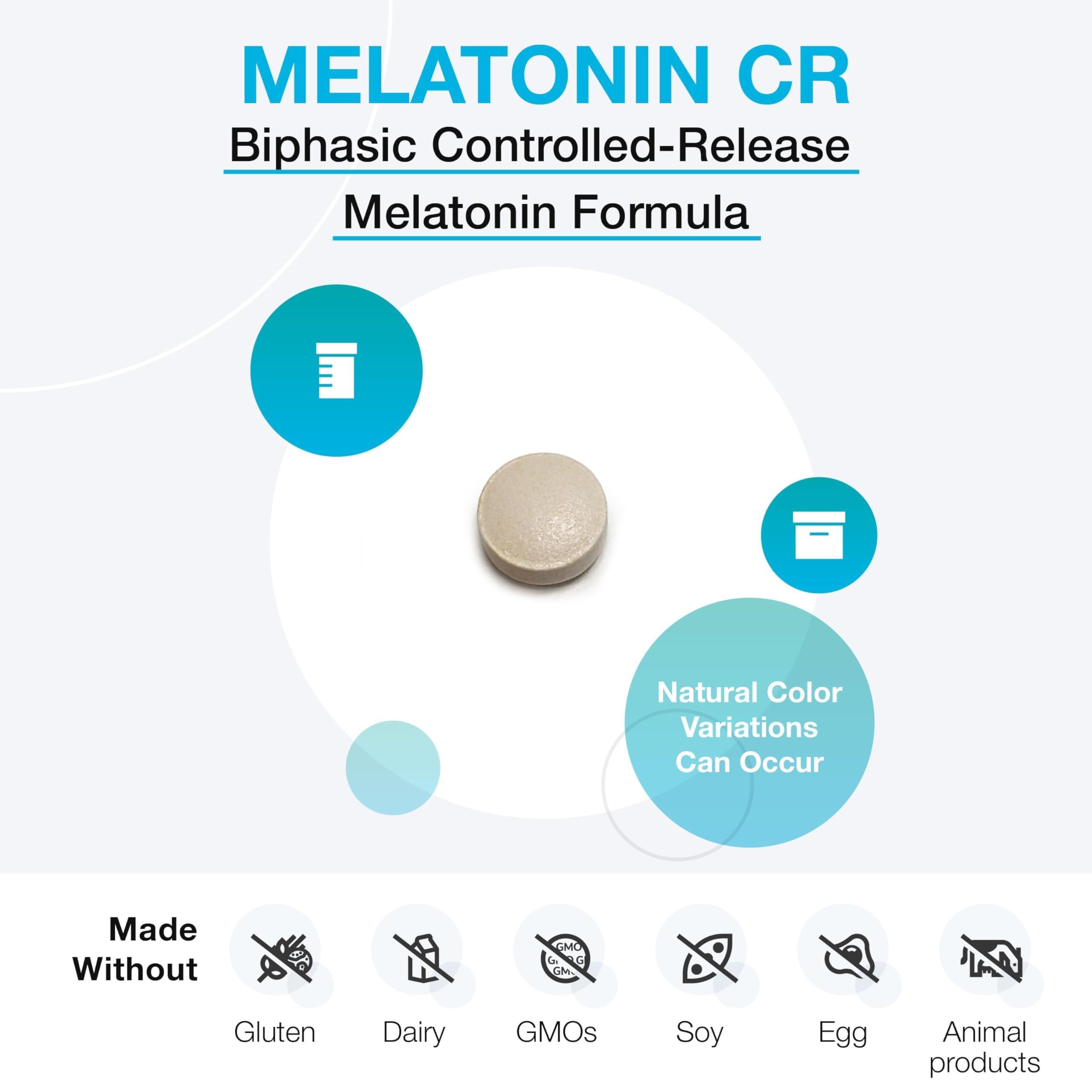 XYMOGEN Melatonina CR, dosis de 5 mg para descanso nocturno.