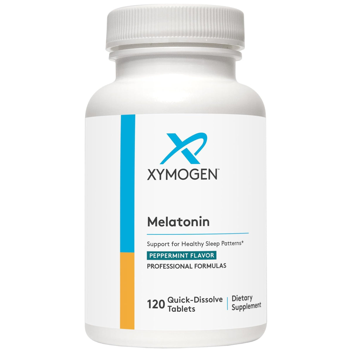 XYMOGEN Melatonina, pastillas de menta, disolución rápida en frente para descanso suave.
