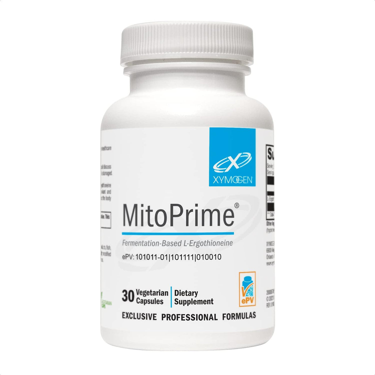 XYMOGEN MitoPrime: botella visible para apoyo antioxidante diario