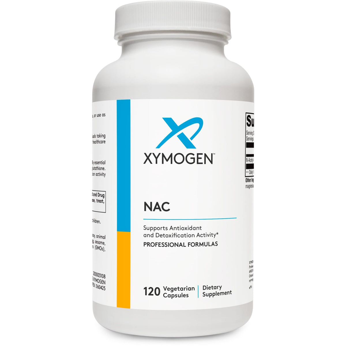 XYMOGEN NAC 1200 mg cápsulas en botella para uso diario.