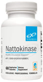 Xymogen Nattokinase en botella, suplemento diario para apoyo vascular y circulación saludable.