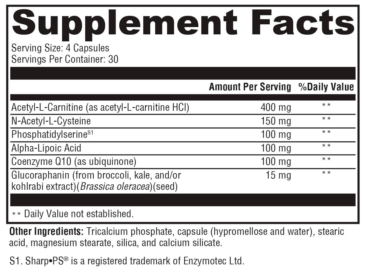 XYMOGEN NeuroActives BrainSustain cápsulas vistas de lado para apoyo cognitivo.