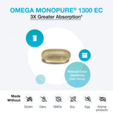 Cápsulas suaves XYMOGEN Omega MonoPure 1300 EC para absorción optimizada.