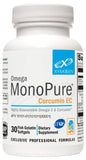 XYMOGEN Omega MonoPure Curcumin EC, botella visible, apoyo potencial a la salud celular.