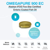 Etiqueta frontal de XYMOGEN OmegaPure 900 EC destacando certificación IFOS.