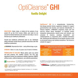 Envase principal de Xymogen OptiCleanse GHI facilita almacenamiento seguro.