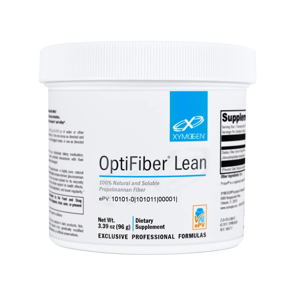 XYMOGEN OptiFiber Lean botella: uso diario seguro y conveniente para la fibra soluble