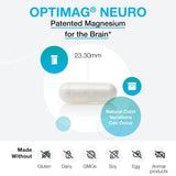 XYMOGEN OptiMag Neuro: etiqueta resalta exclusión de gluten y alérgenos