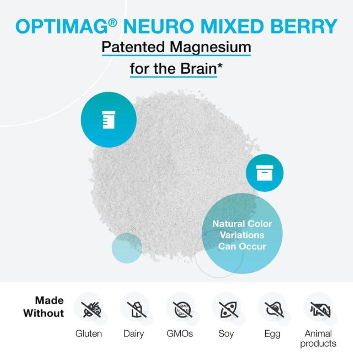 XYMOGEN OptiMag Neuro, etiqueta sin alérgenos, apto para varias dietas.