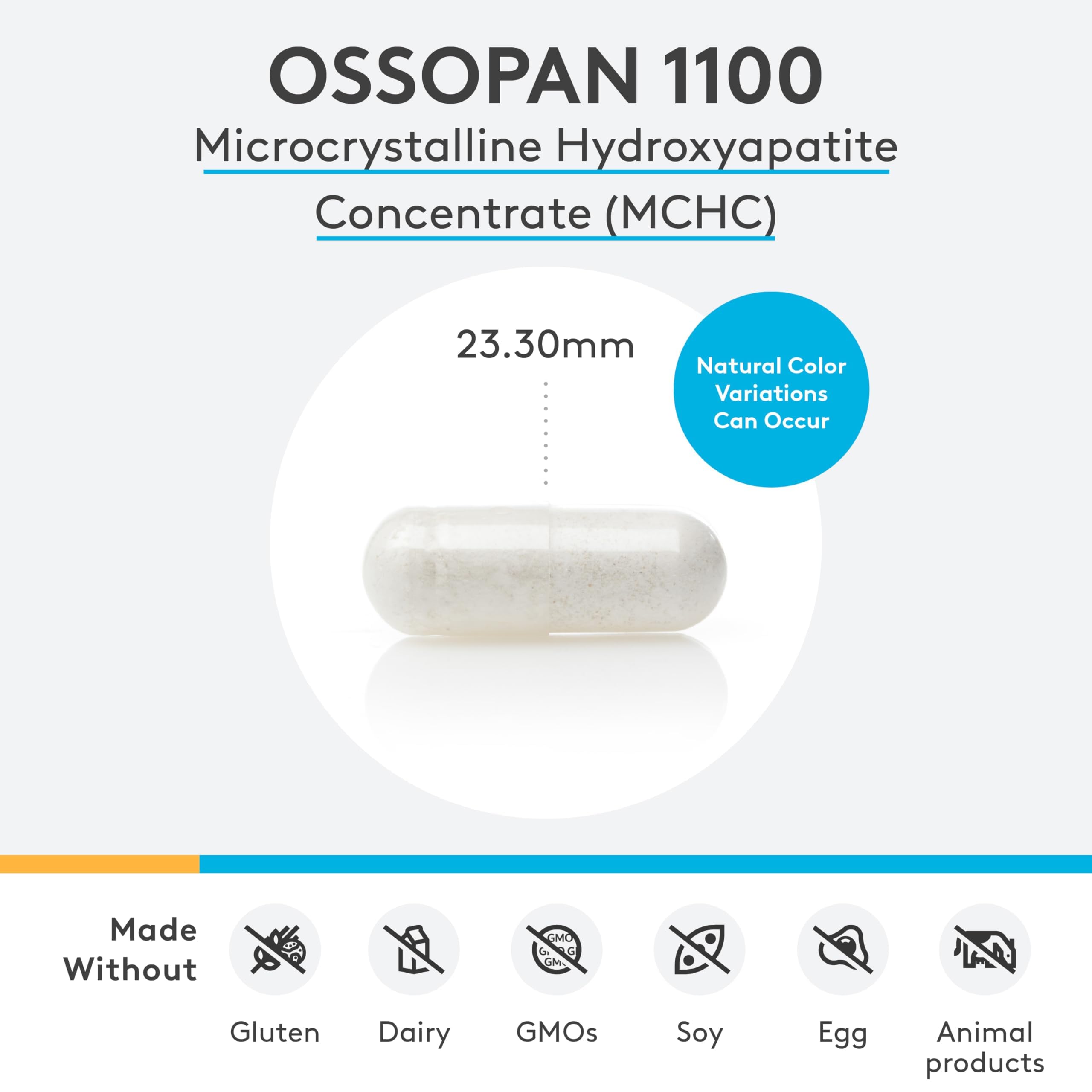 Etiqueta de Ossopan 1100 de XYMOGEN con información de MCHC y calcio