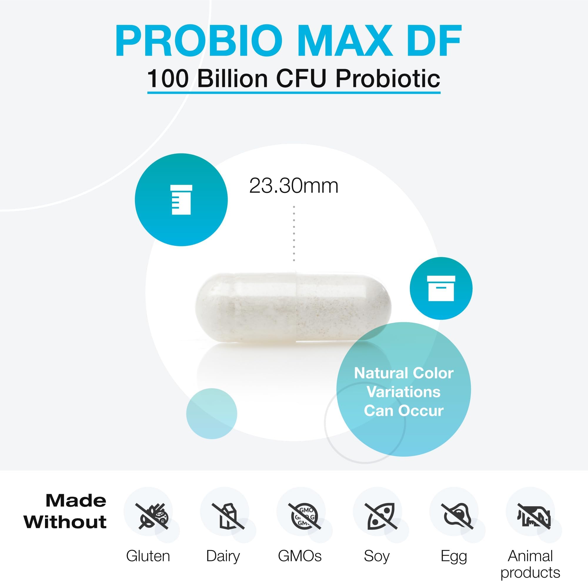 XYMOGEN ProbioMax Daily 100B, enfoque en salud intestinal y balance microbiótico.