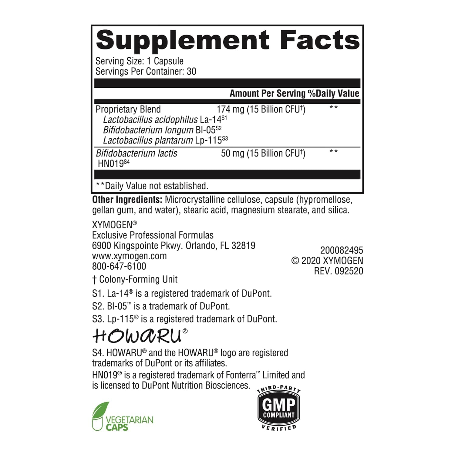 XYMOGEN ProbioMax Diario 30B: cápsula vegetariana para flora intestinal