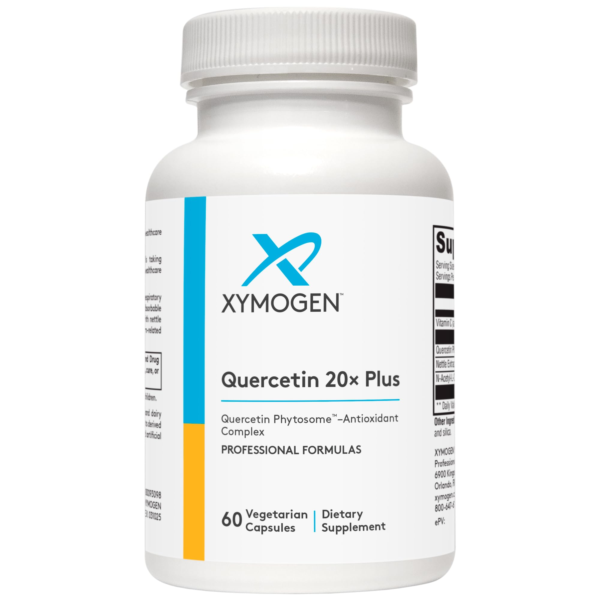 Botella de XYMOGEN Quercetina 20× Plus para apoyo inmunitario diario
