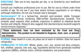 XYMOGEN Saccharomycin 10B cierre de tapa: cápsulas protegidas y fáciles de abrir.