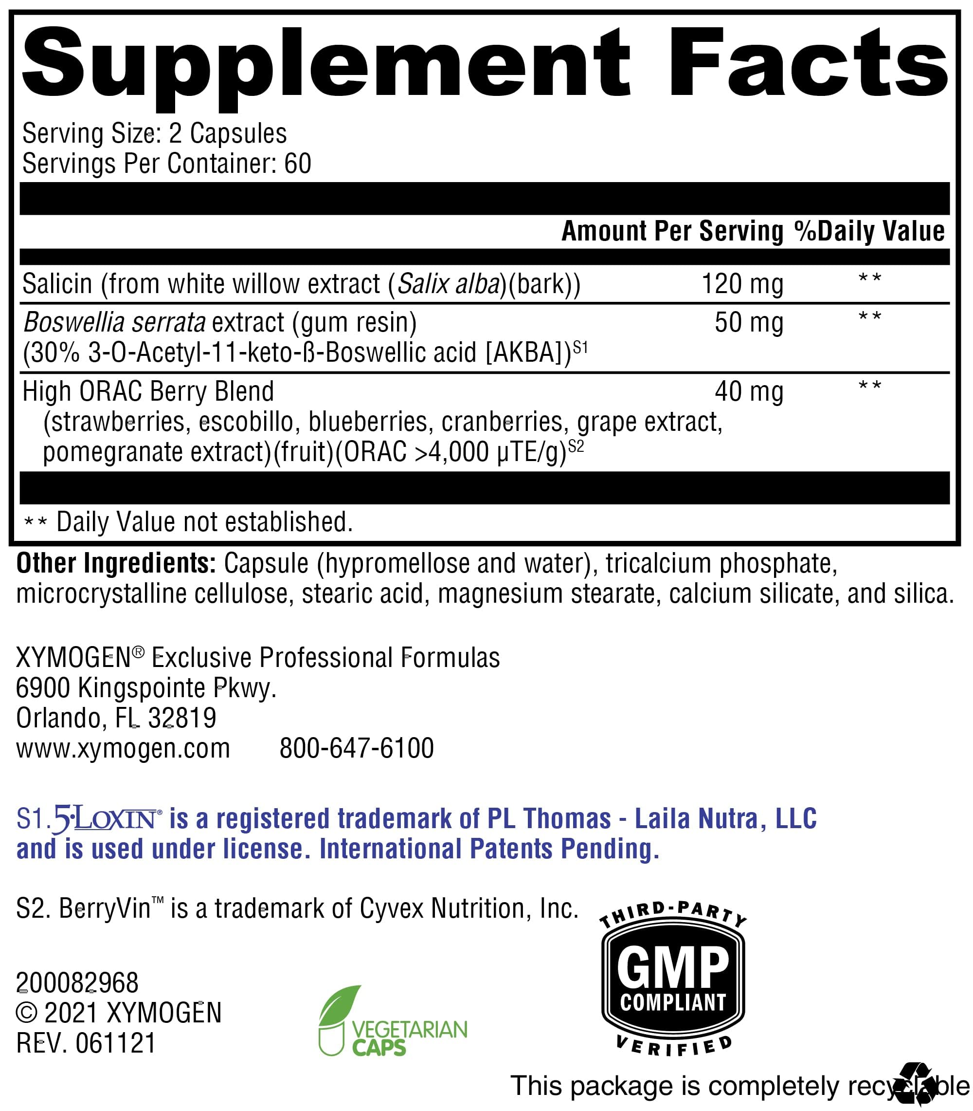 XYMOGEN Saloxicin: cápsulas 120 para uso diario conveniente.