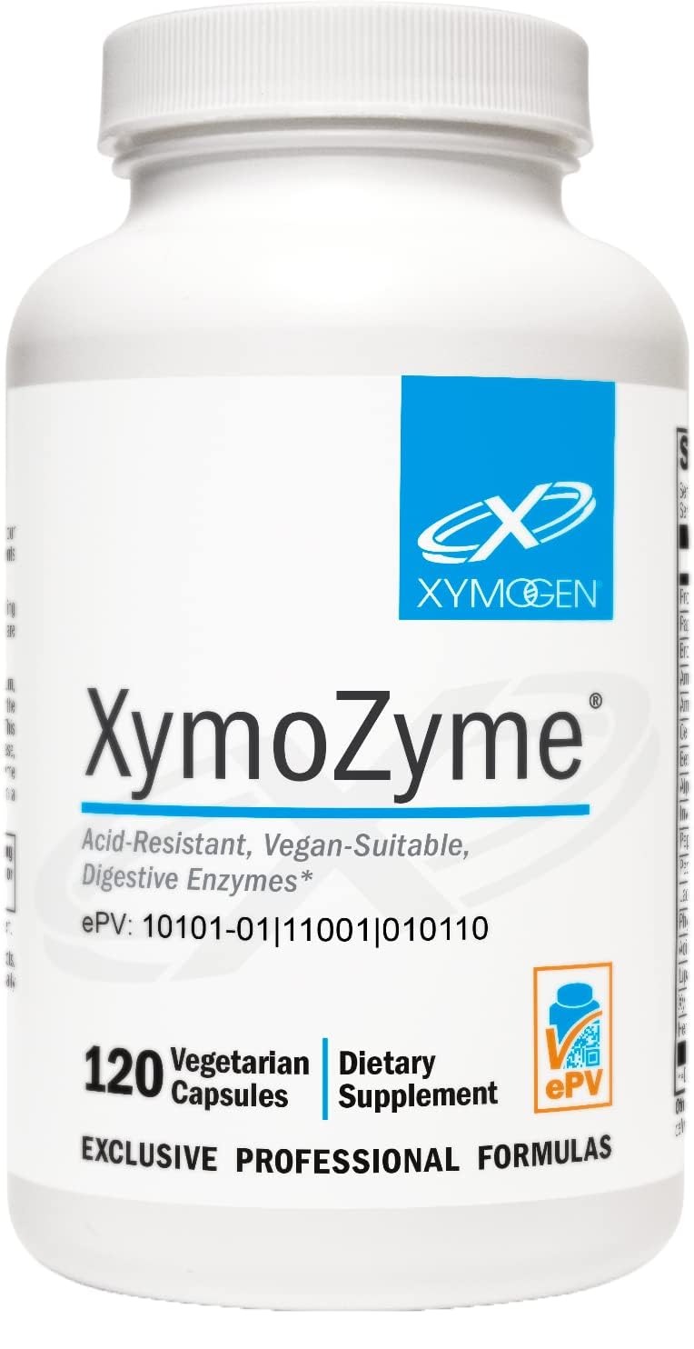 XymoZyme en botella de cápsulas digestivas para apoyo diario de la digestión