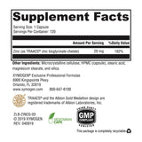 Cápsulas XYMOGEN Zinc Bisglicinato en detalle para absorción potencial.