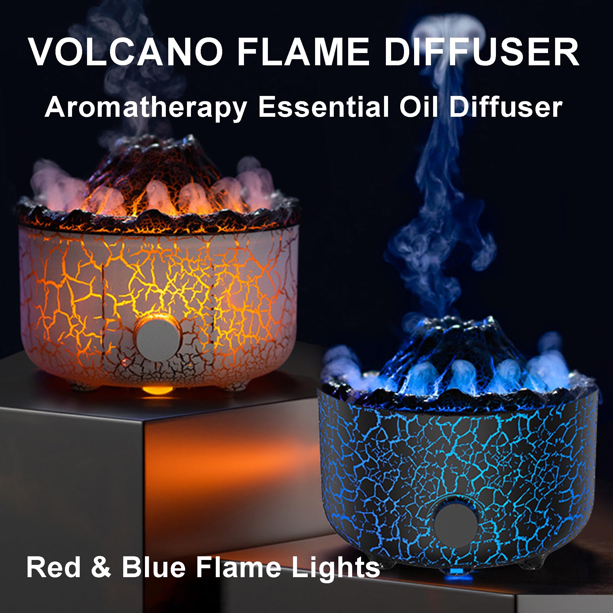 YALEDI difusor con llama volcán, iluminación ambiental para relajación