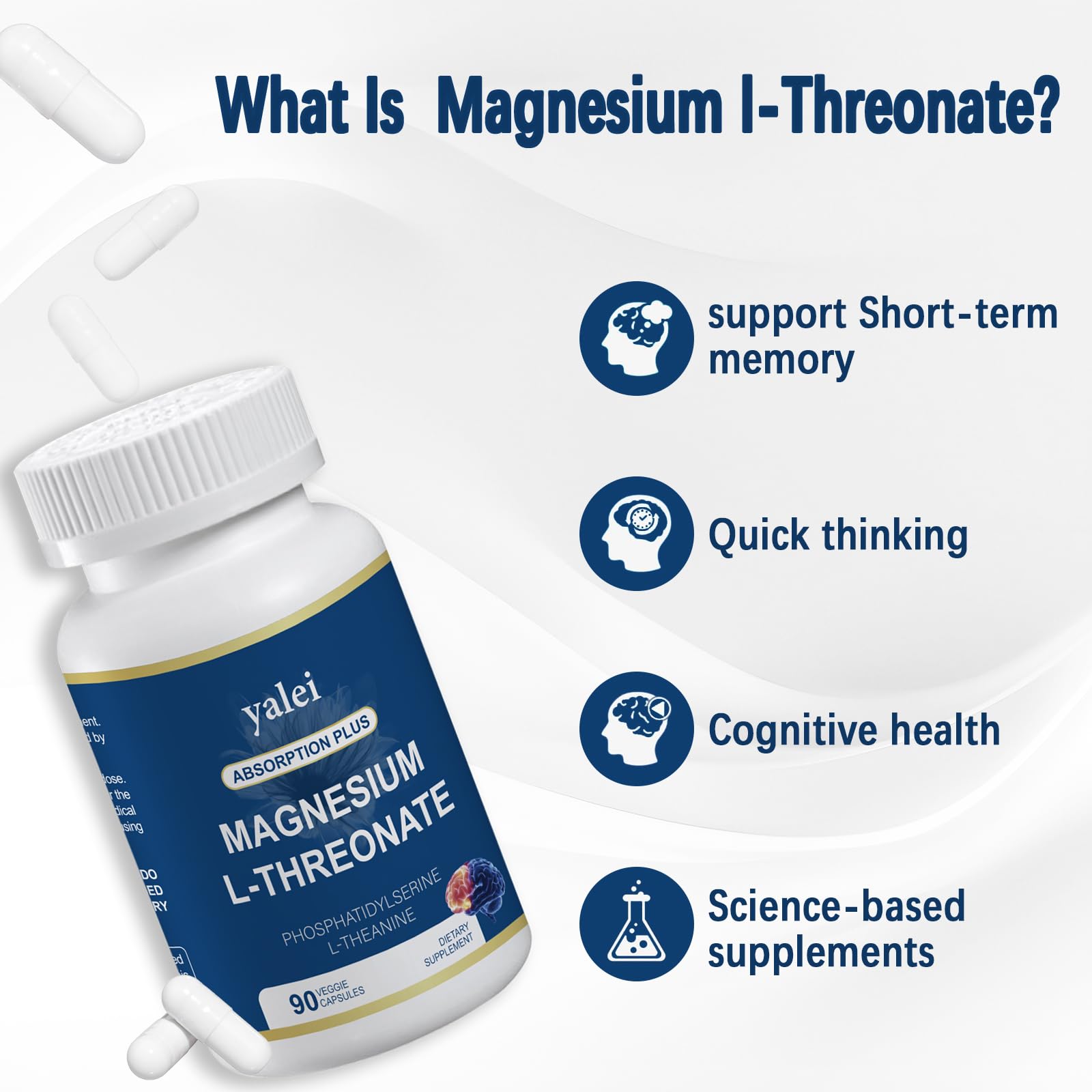 Yalei Magnesio Glicinato 400 mg en cápsulas para apoyo nervioso y rendimiento