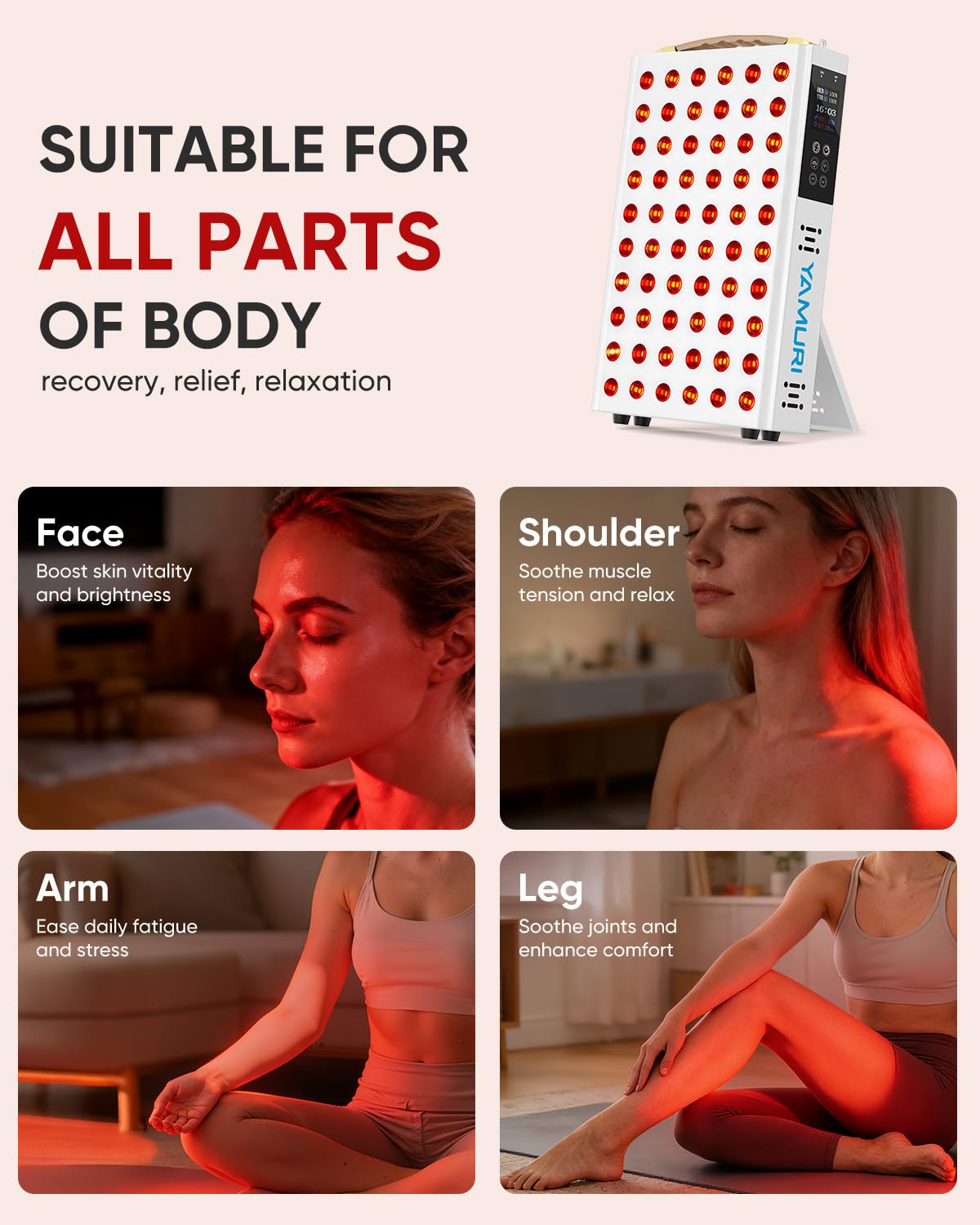 Modo pulsado opcional de YAMURI YA60 para absorción de productos faciales en casa