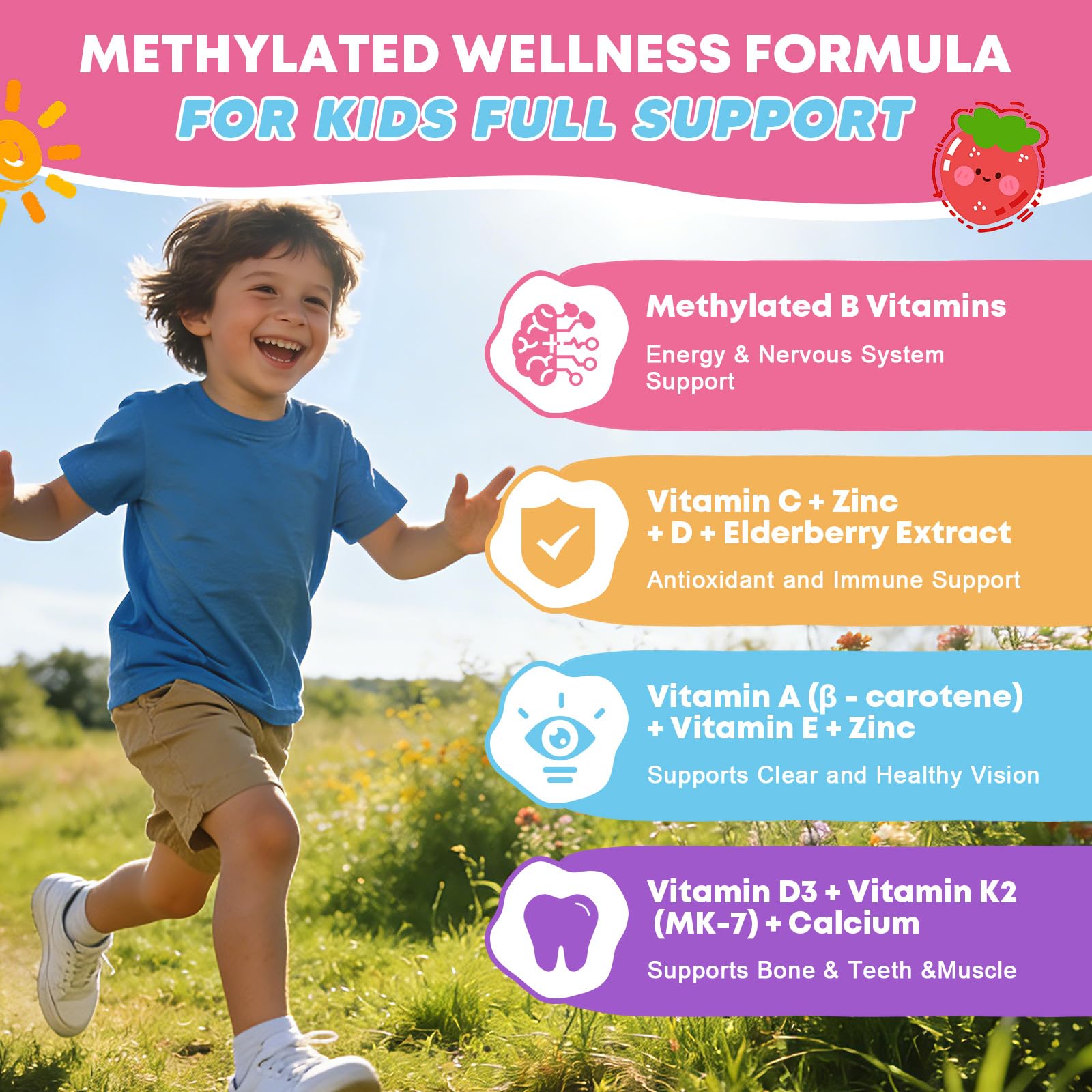 Yanluobo gomitas, textura suave y sabor natural a fresa para niños