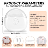 Yanwei cortauñas eléctrico de bajo ruido, ideal para bebes sensibles al sonido.