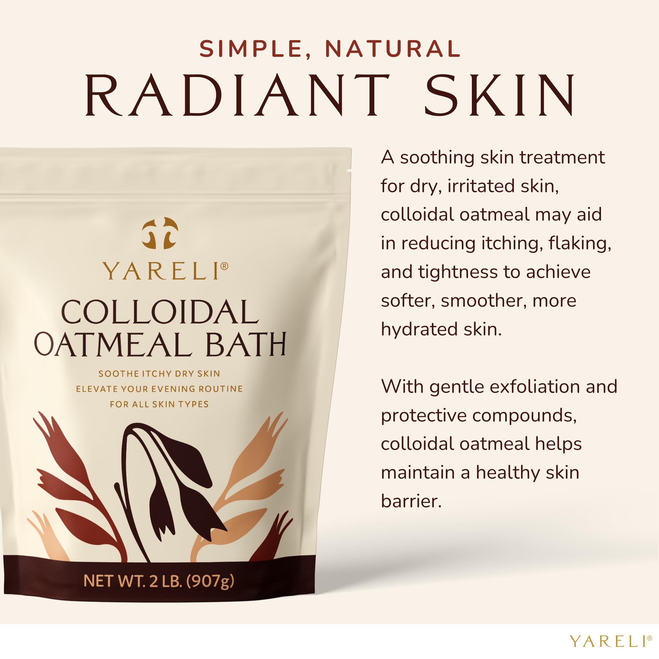 Baño relajante con avena coloidal de YARELI para hidratar suavemente
