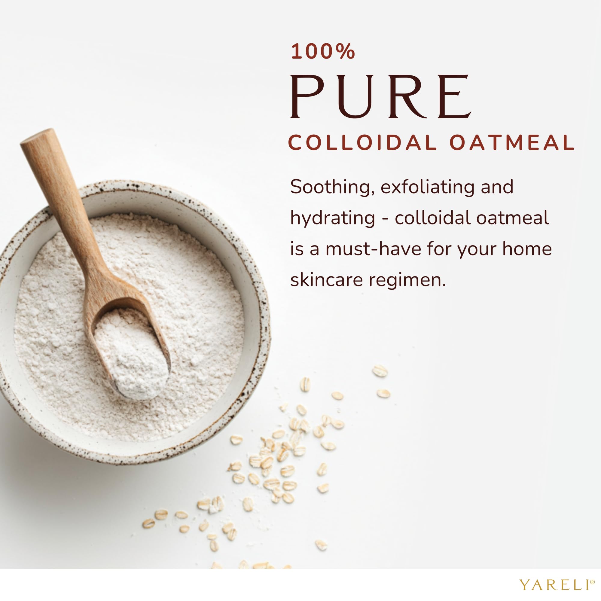 Polvo fino de avena coloidal de YARELI, disolución rápida en agua