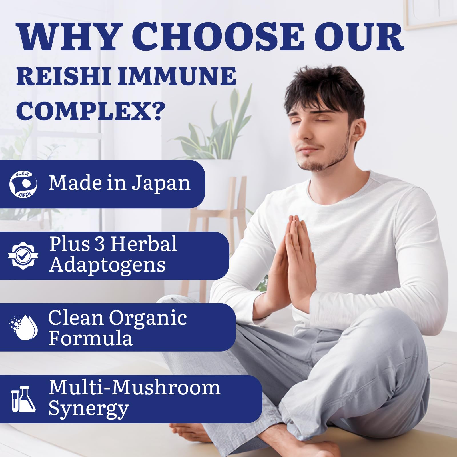 Origen japonés de Yasumako Reishi, calidad y pureza en cada cápsula.